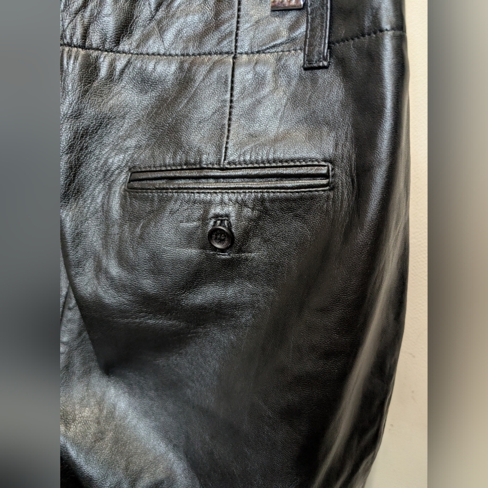 Tommy Hilfiger Black Leather Pants - Picture 8 of 13